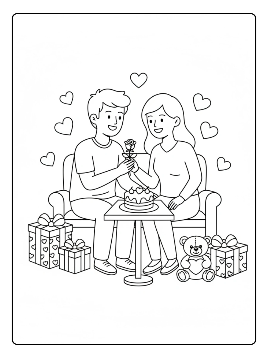 Coloriages Saint Valentin Couple