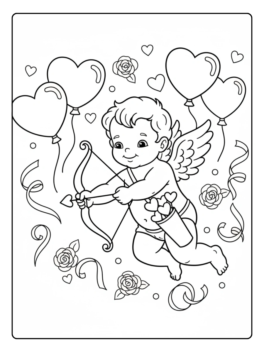 Coloriages Saint Valentin Cupidon