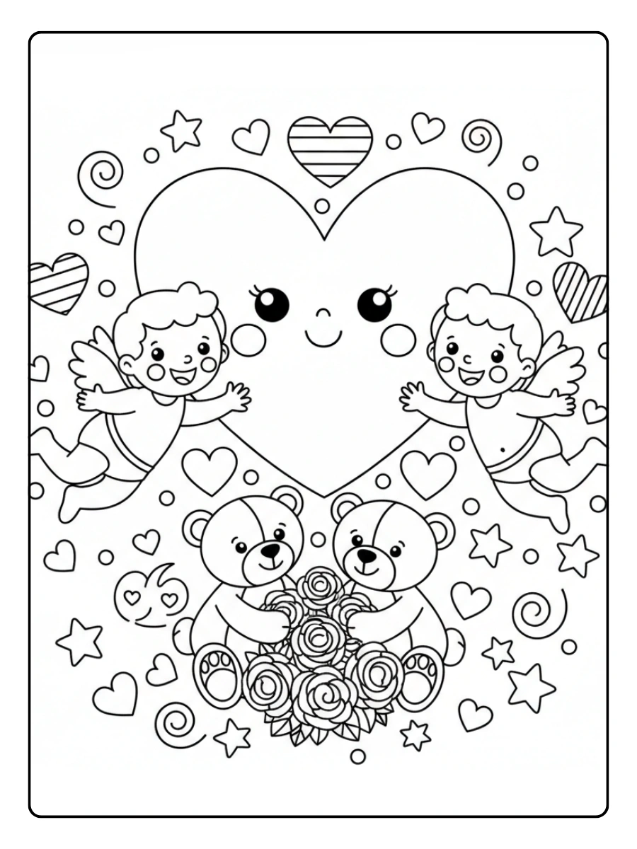 Coloriages Saint Valentin Enfants