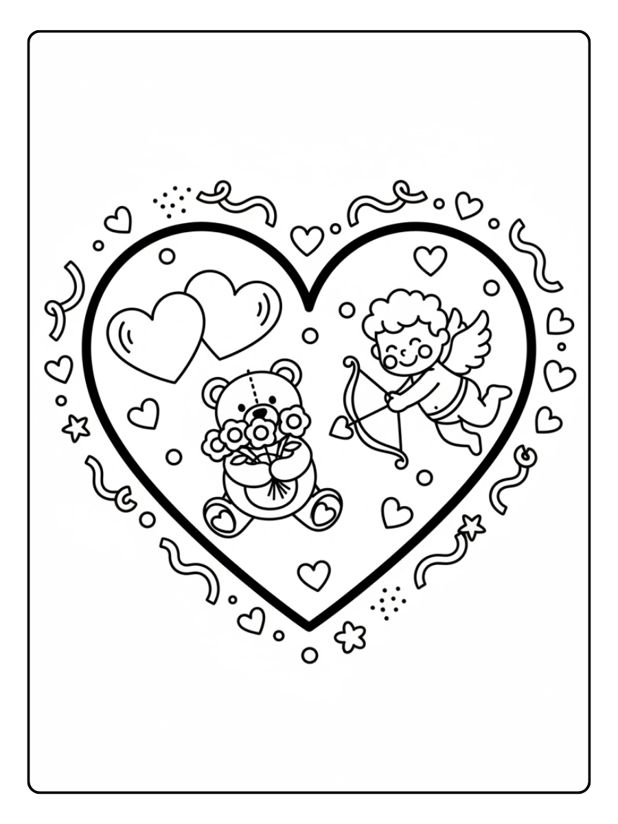 Coloriages Saint Valentin Facile