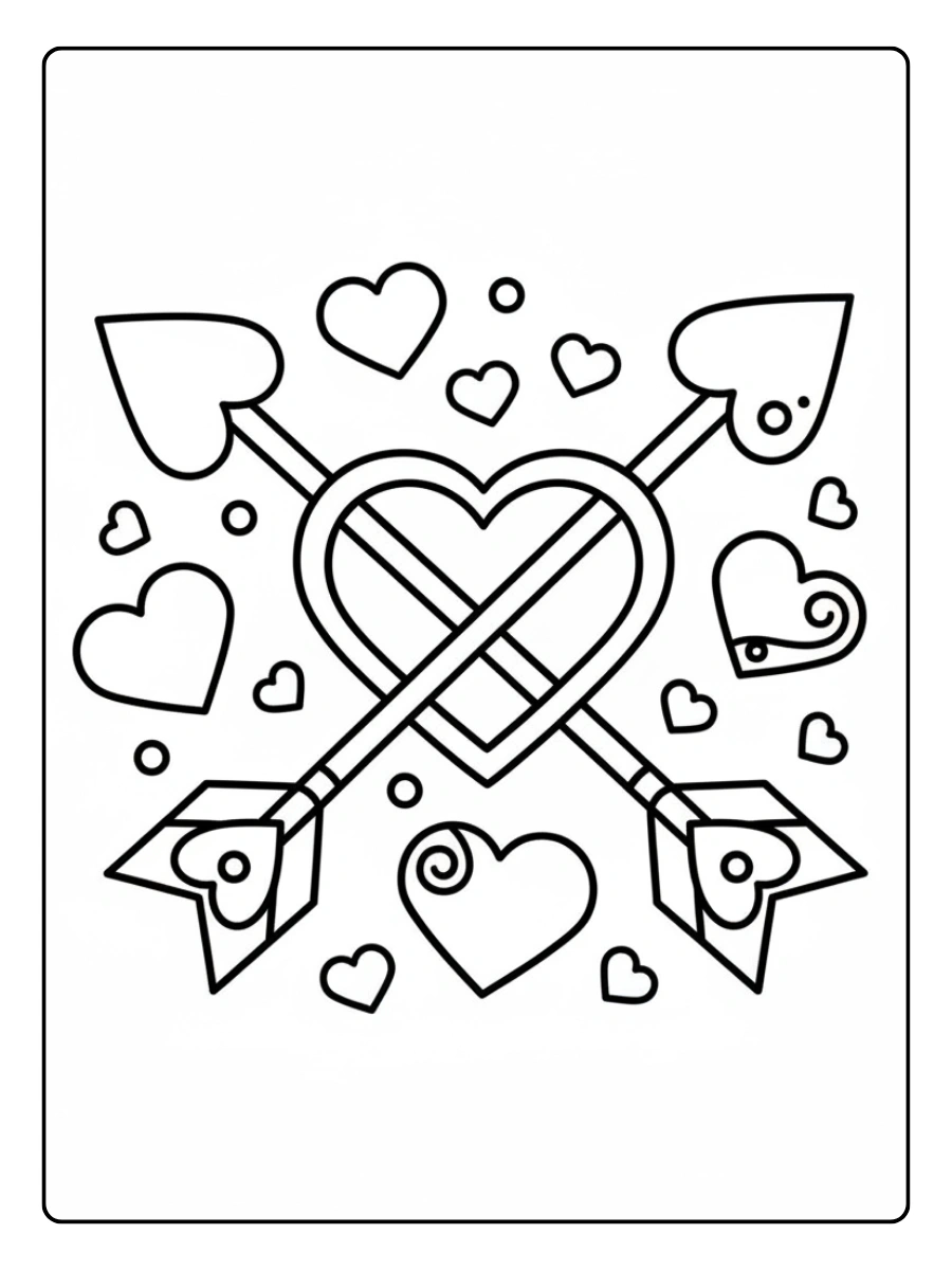 Coloriages Saint Valentin Flèches d’Amour