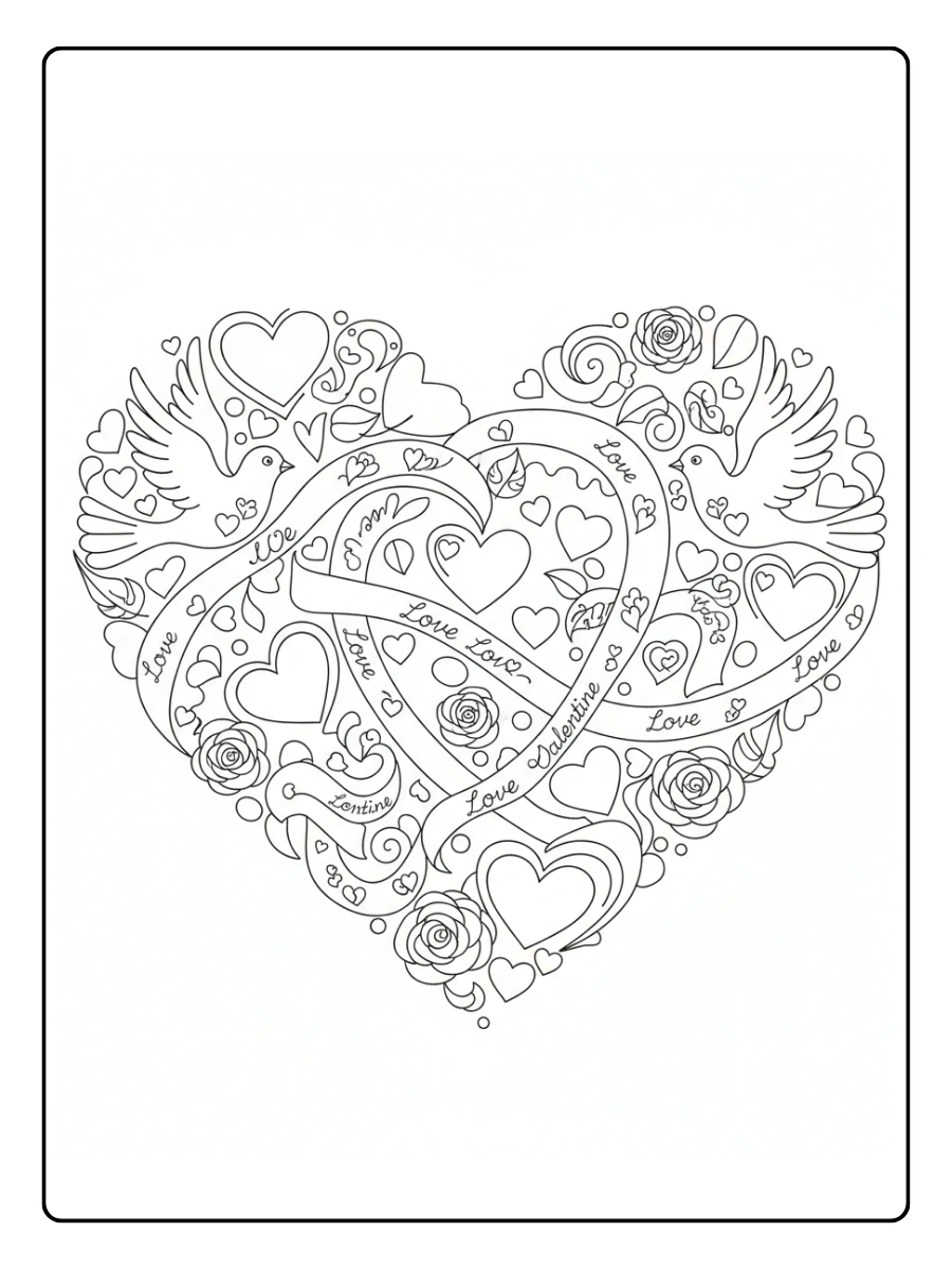 Coloriages Saint Valentin Messages d’Amour