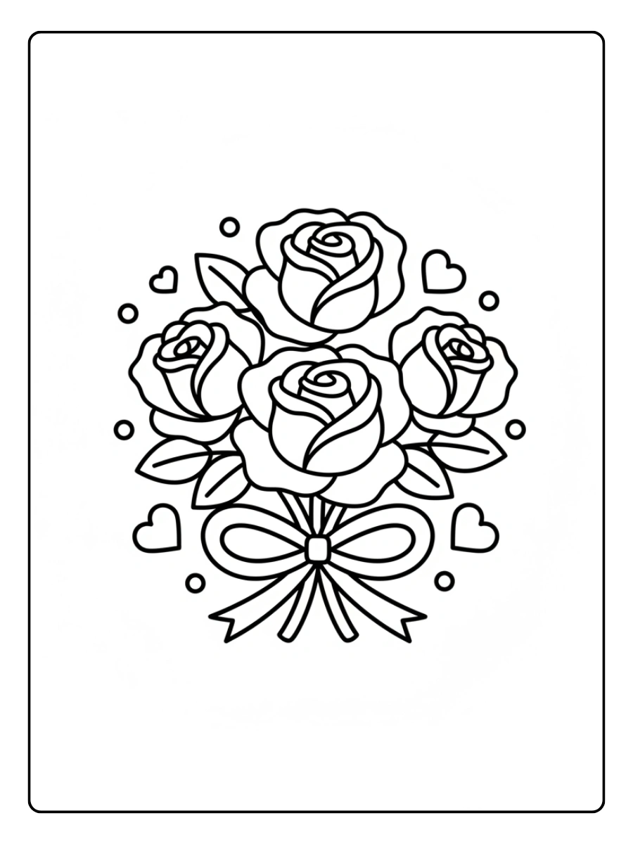 Coloriages Saint Valentin Roses