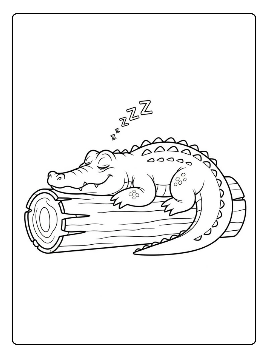 Crocodile adorable coloriage
