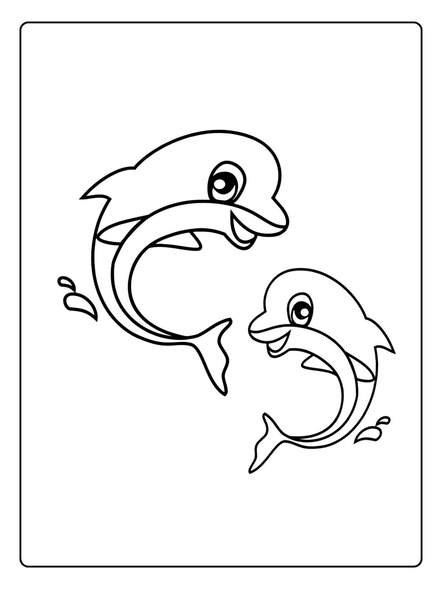 Dauphin souriant coloriage