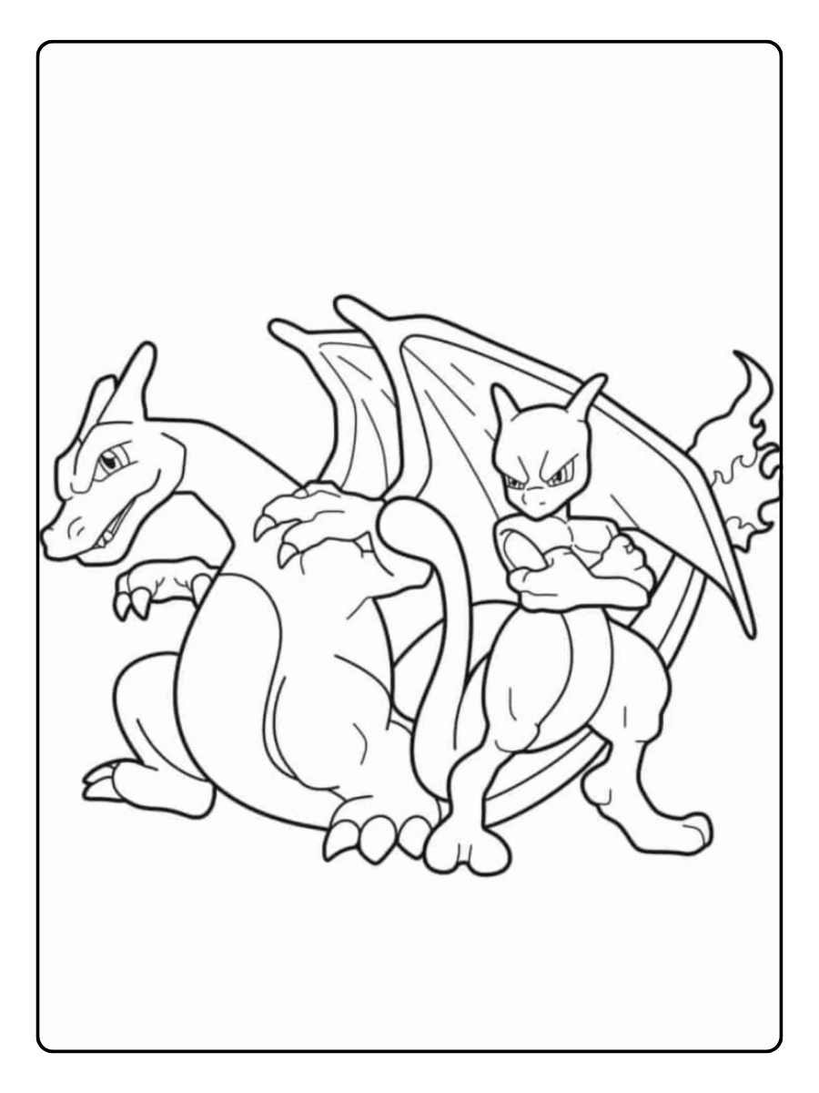 Dessin Dracaufeu à colorier