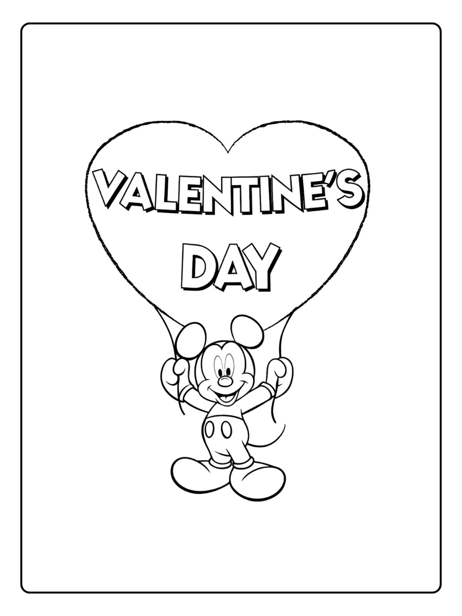 Dessin Mickey coeur amour Saint Valentin