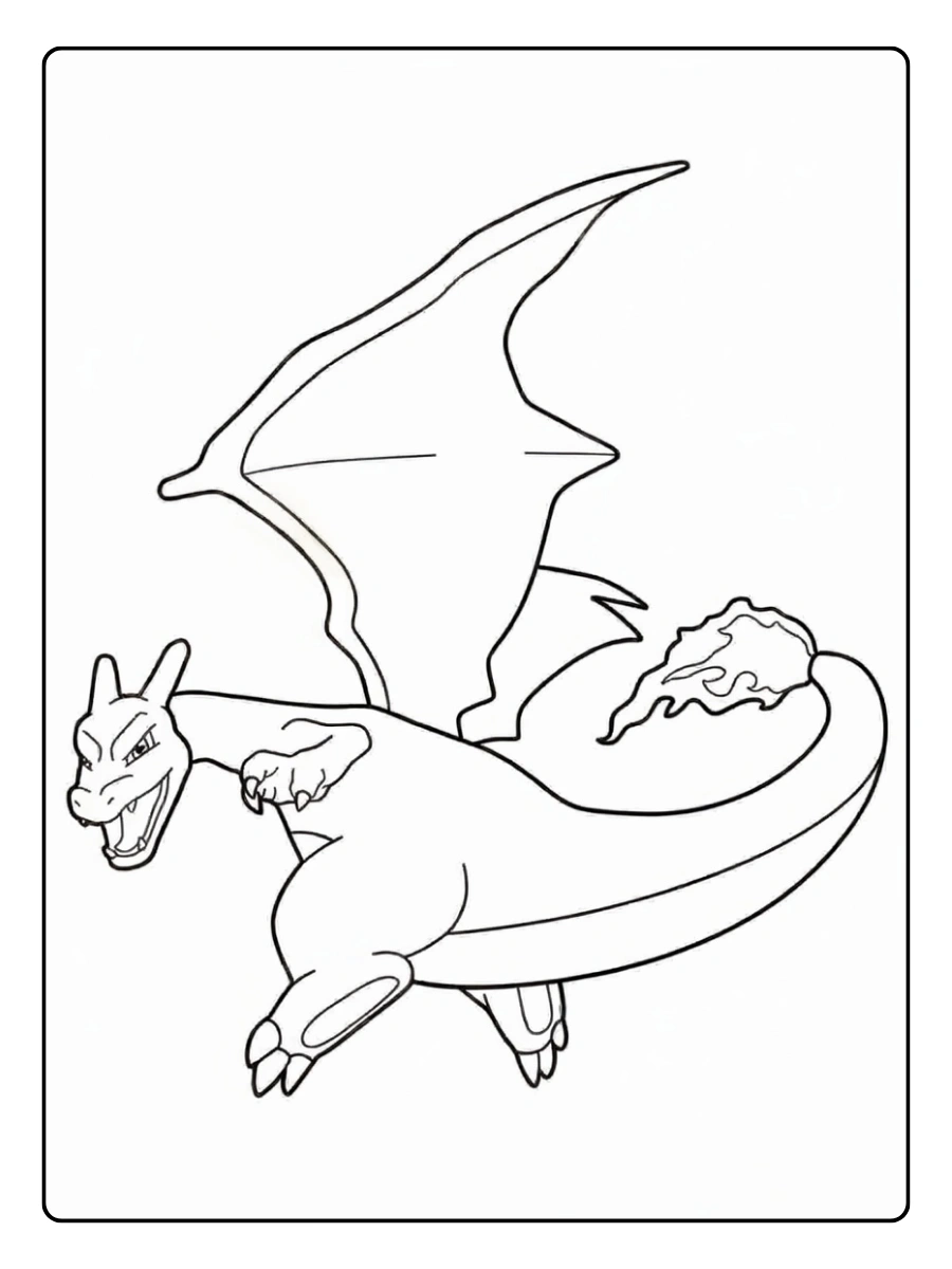 Dessin Pokémon Dracaufeu à colorier