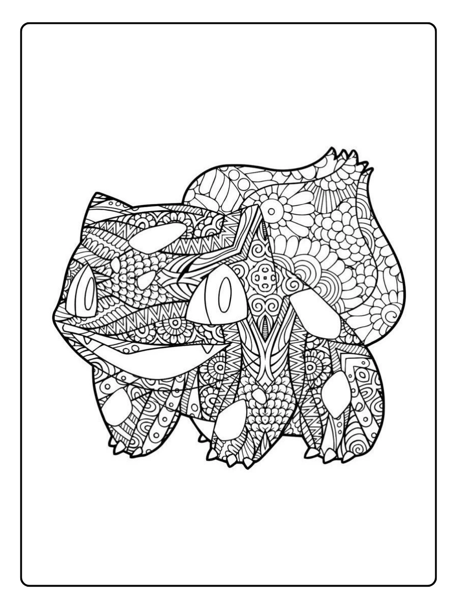 Dessin Pokémon mandala à colorier