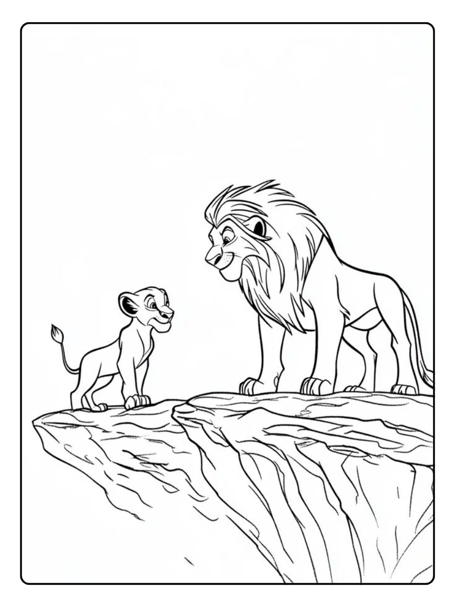 Dessin Roi Lion à colorier