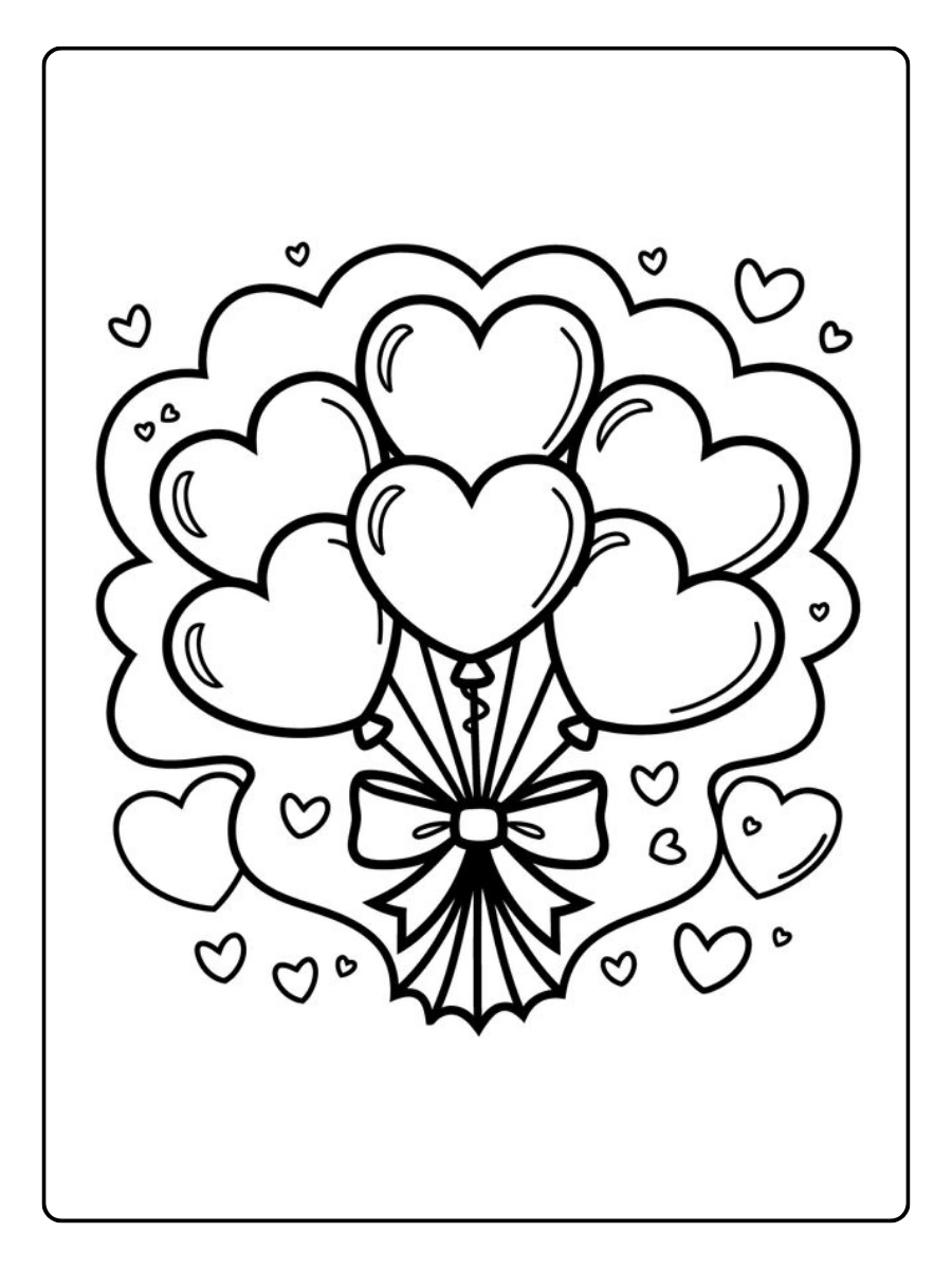 Dessin Saint Valentin à colorier