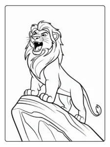 Dessin à colorier Roi Lion Disney