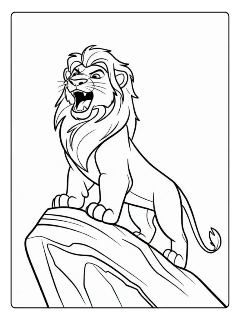 Dessin à colorier Roi Lion Disney