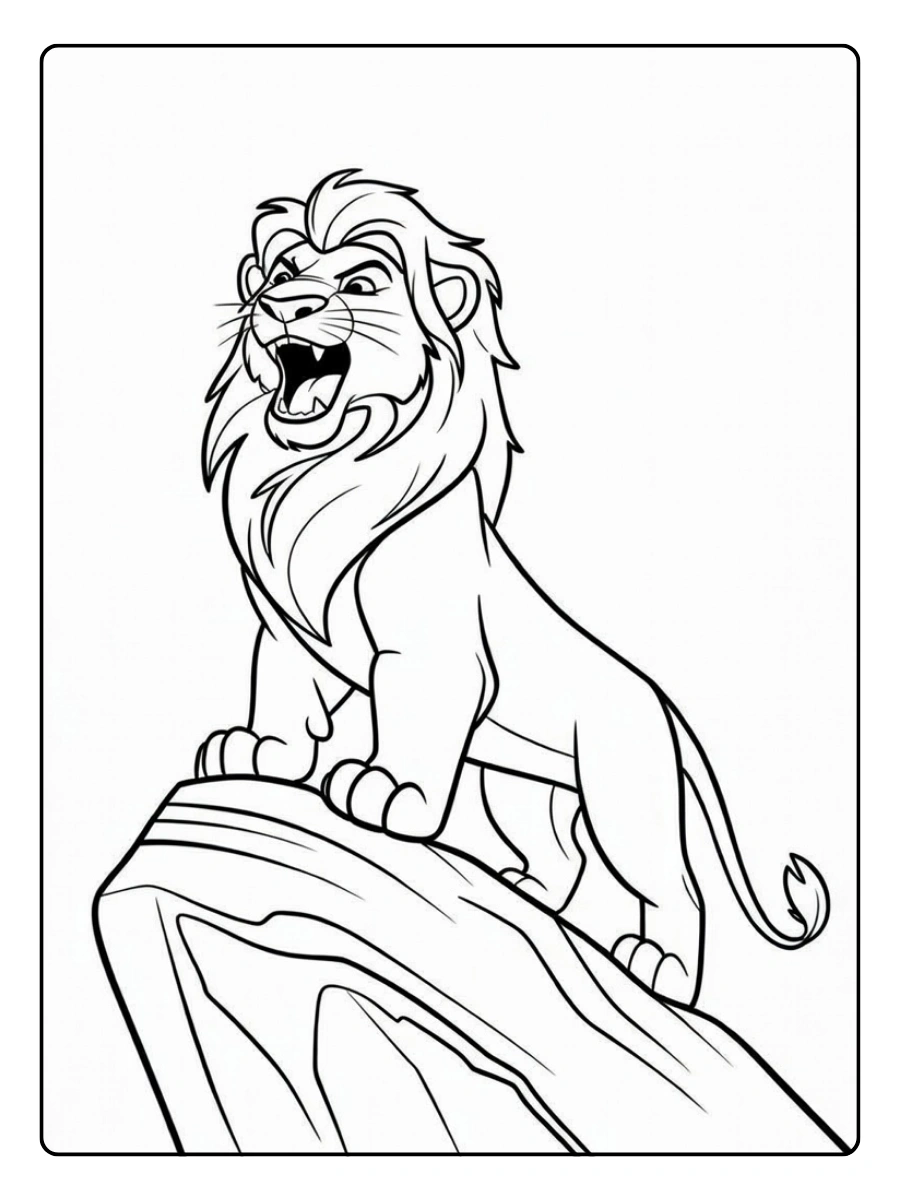 Dessin à colorier Roi Lion Disney