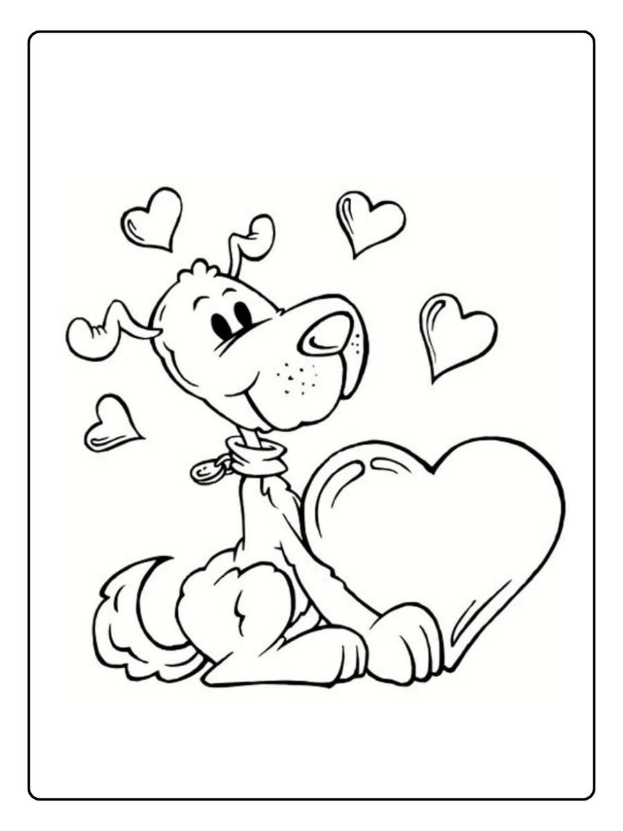 Dessin à colorier animaux amoureux