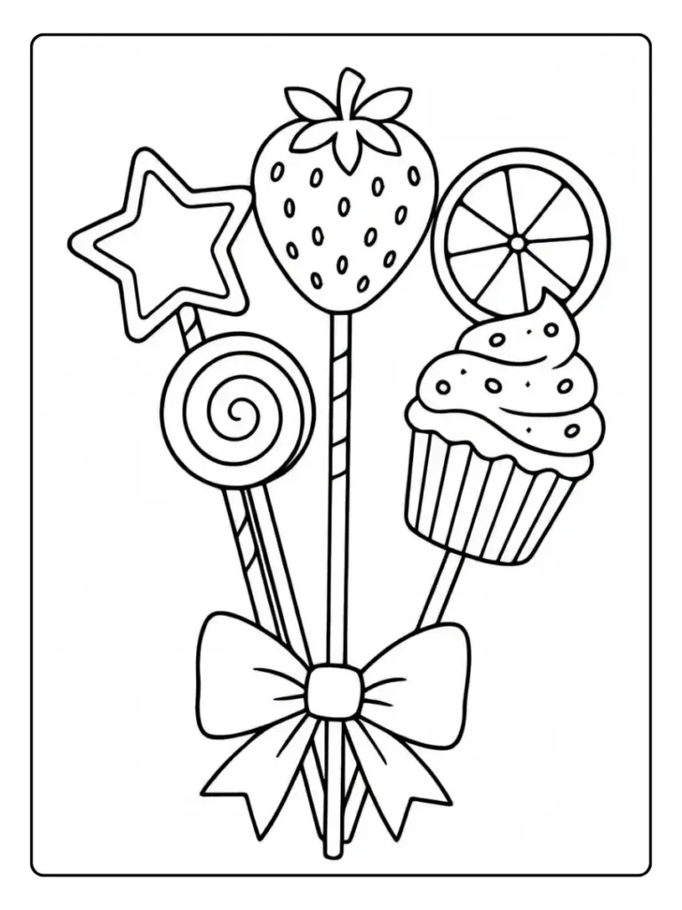 Dessin à colorier bonbons Valentine