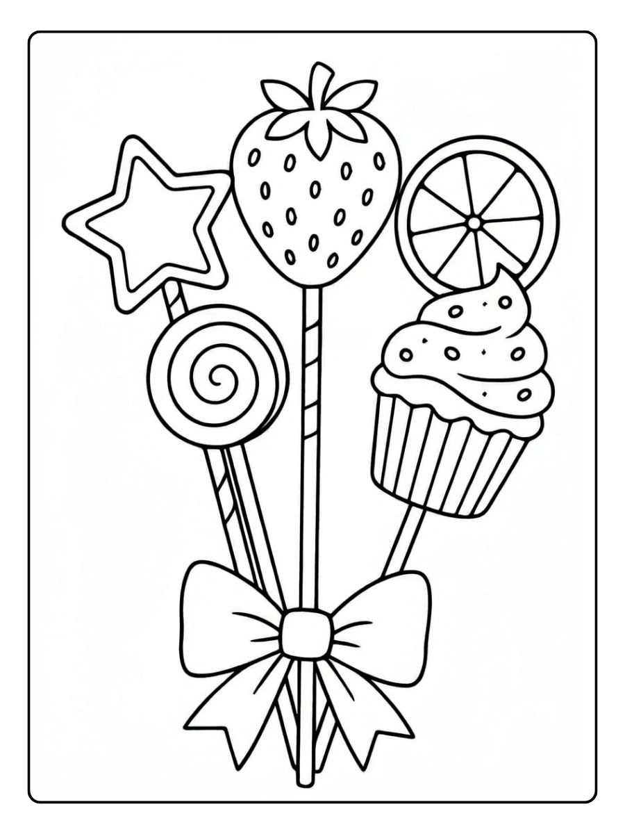 Dessin à colorier bonbons Valentine