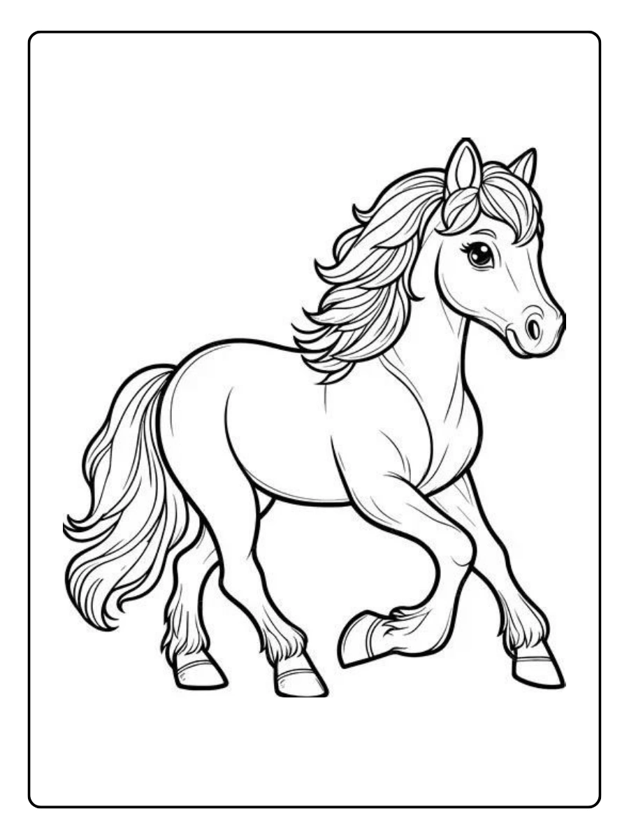 Dessin à colorier cheval simple