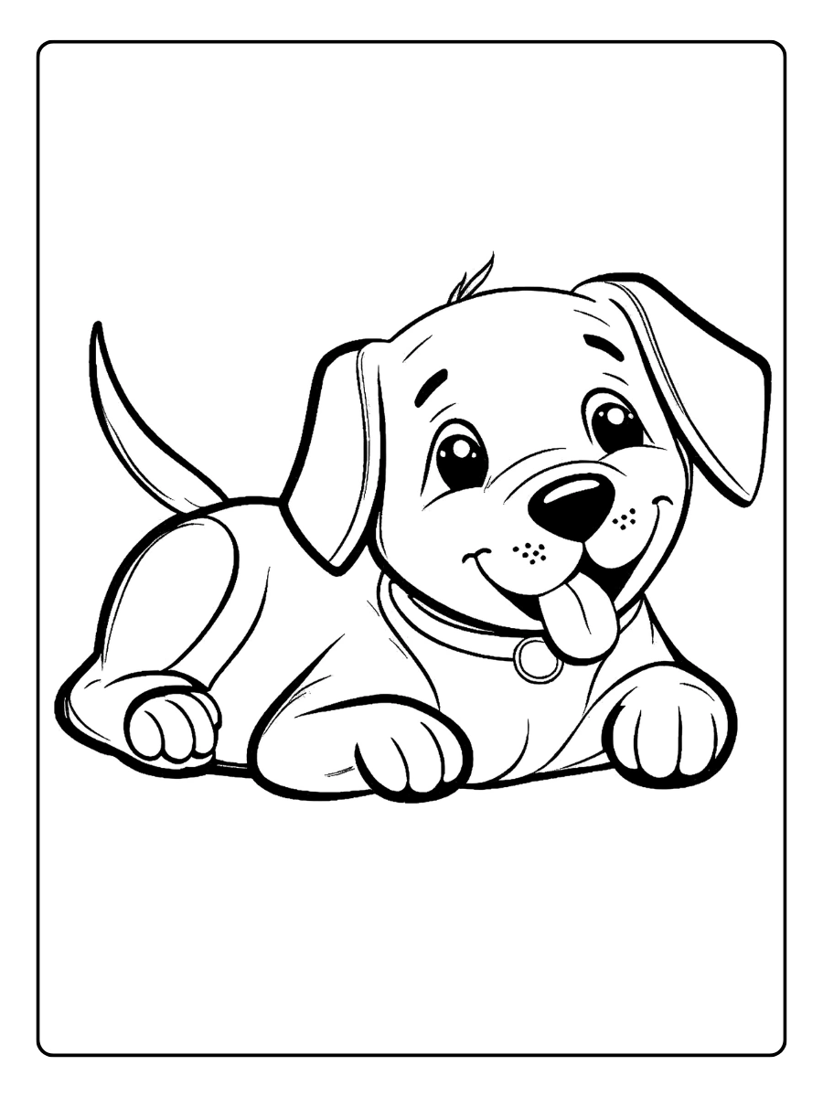 Dessin à colorier chien simple