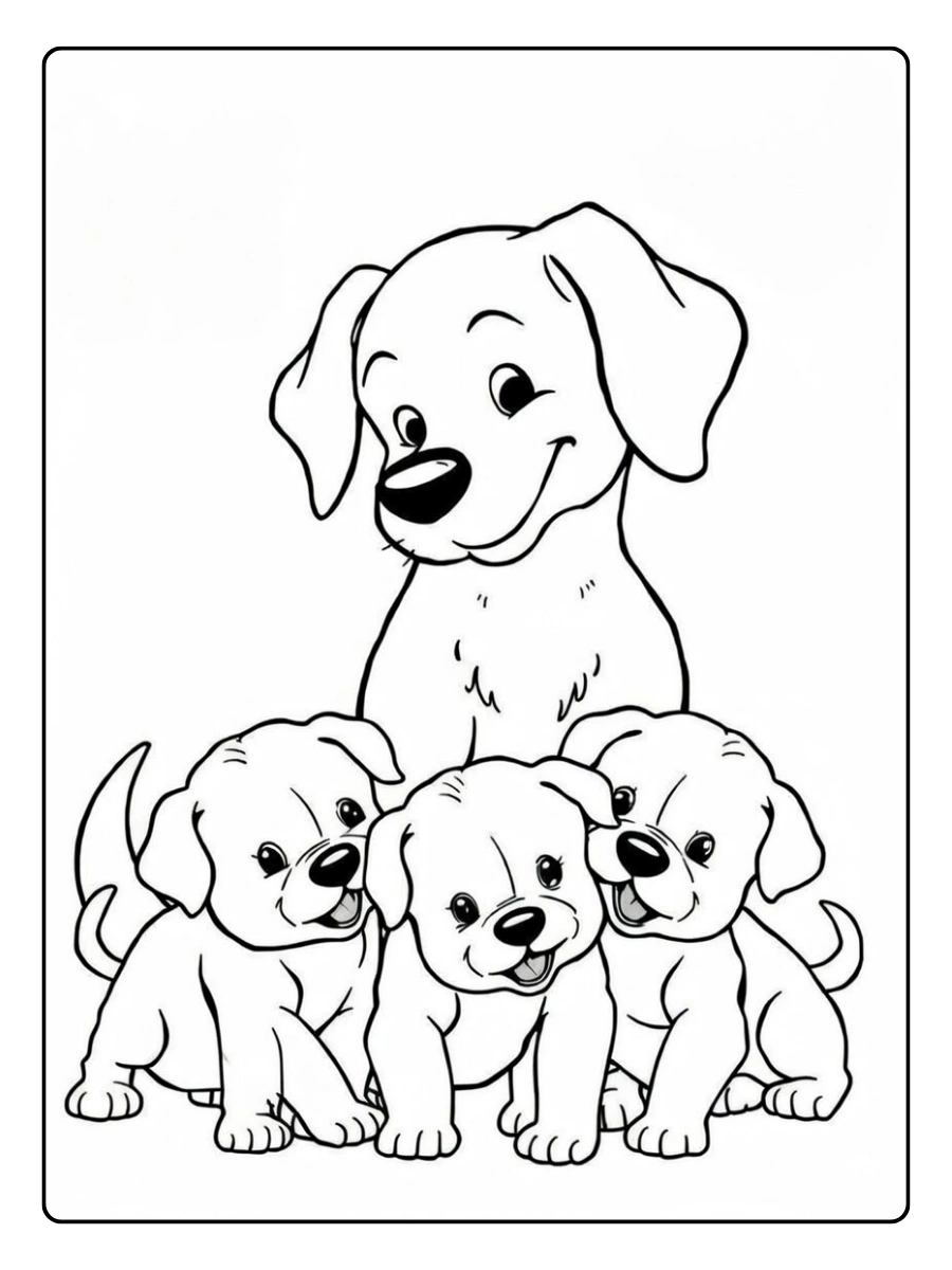 Dessin à colorier chien simple