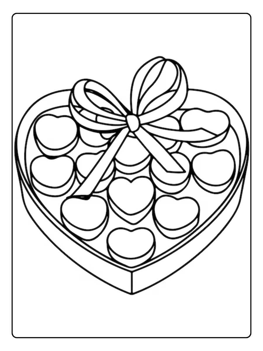 Dessin à colorier chocolat amour