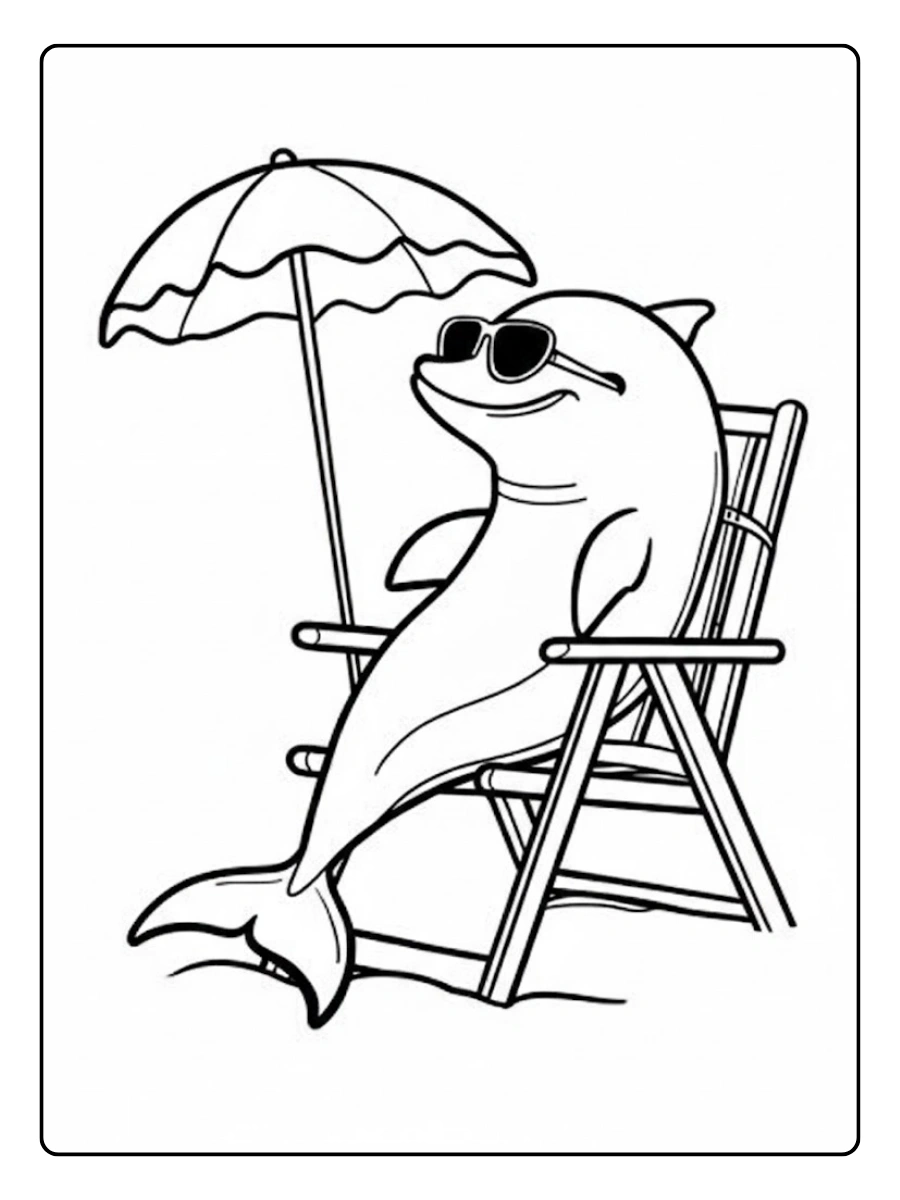 Dessin à colorier dauphin simple