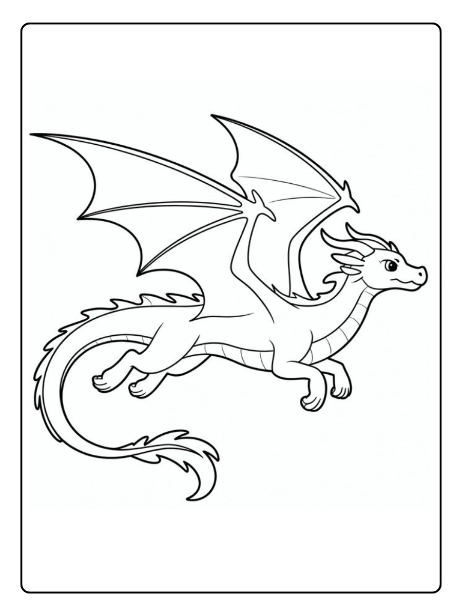 Dessin à colorier dragon simple