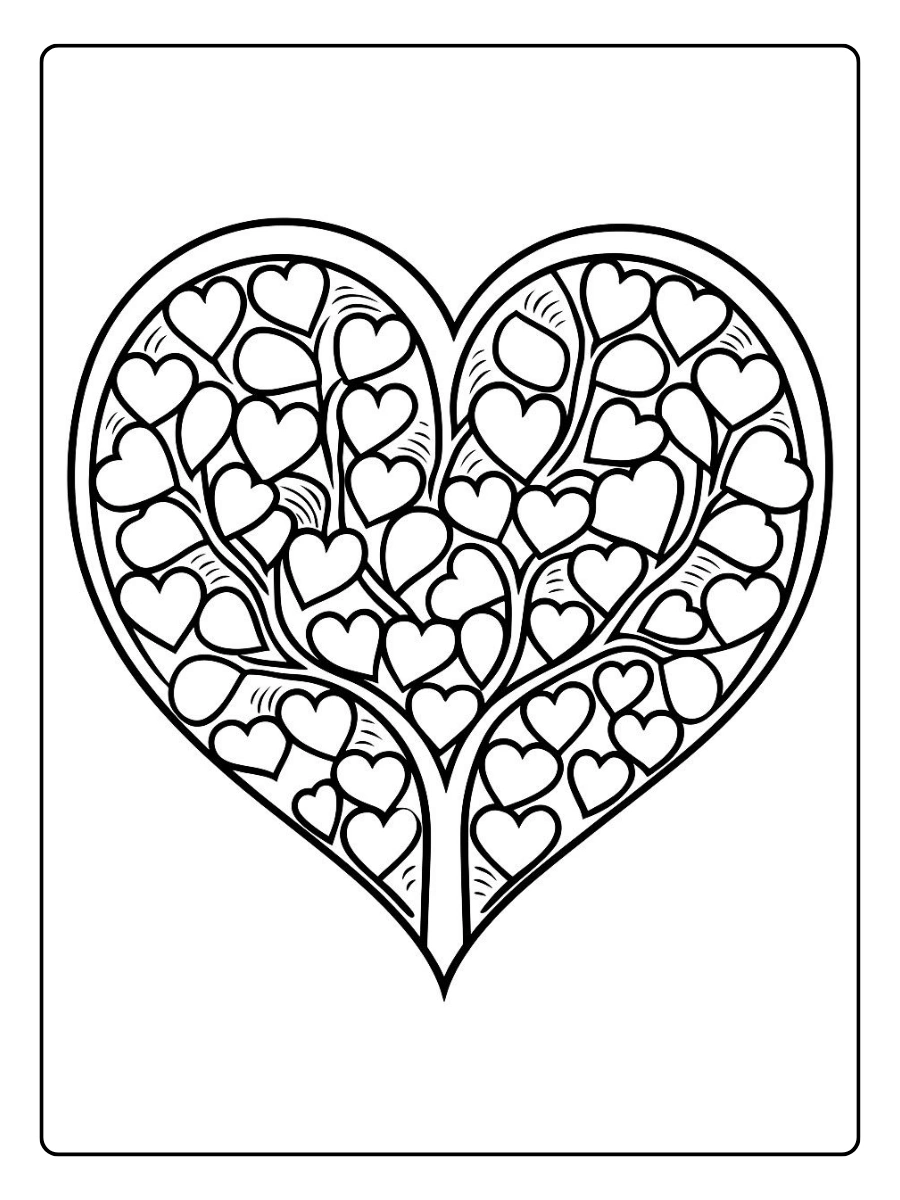 Dessin à colorier magique amour Valentine