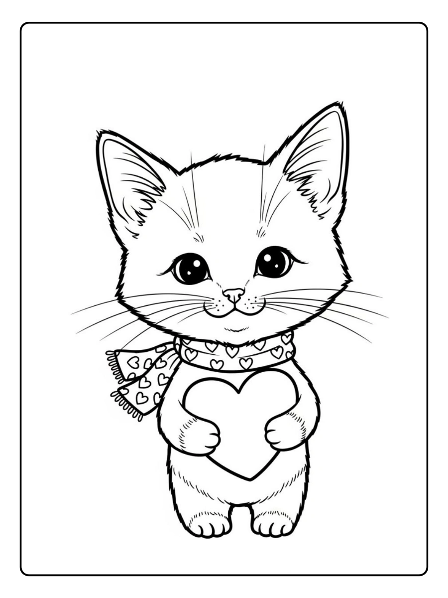Dessin animaux mignons amour à colorier