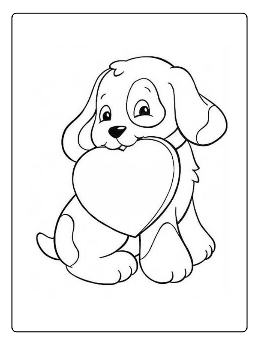 Dessin animaux mignons cœur Saint Valentin