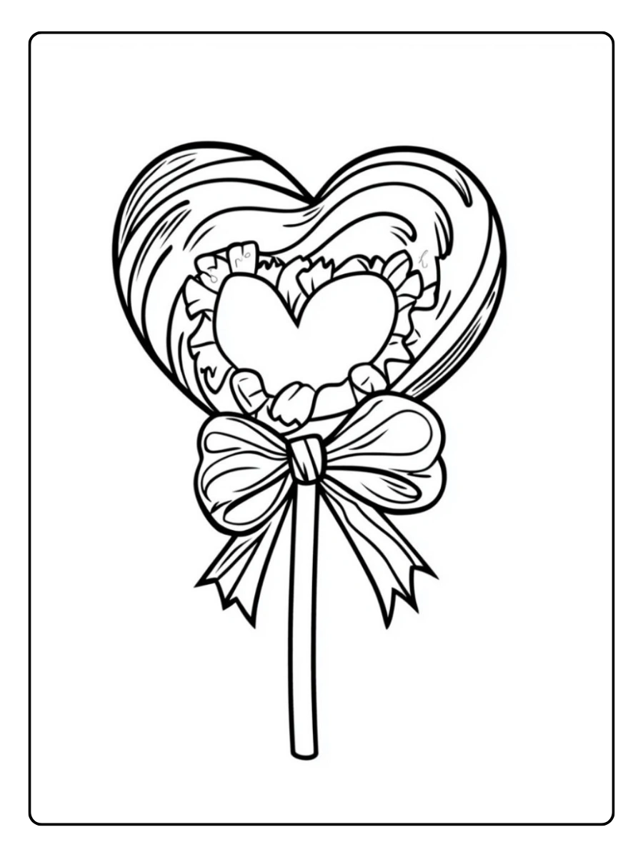 Dessin bonbons cœur Saint Valentin