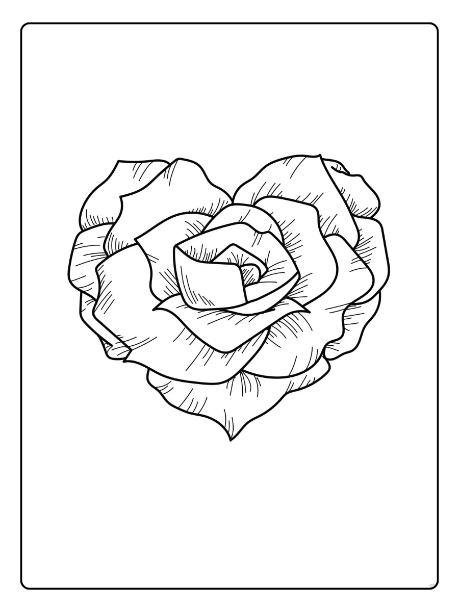 Dessin bouquet fleurs cœur Saint Valentin