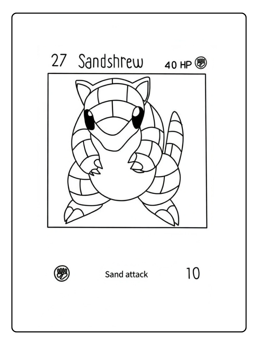 Dessin carte Pokémon à colorier