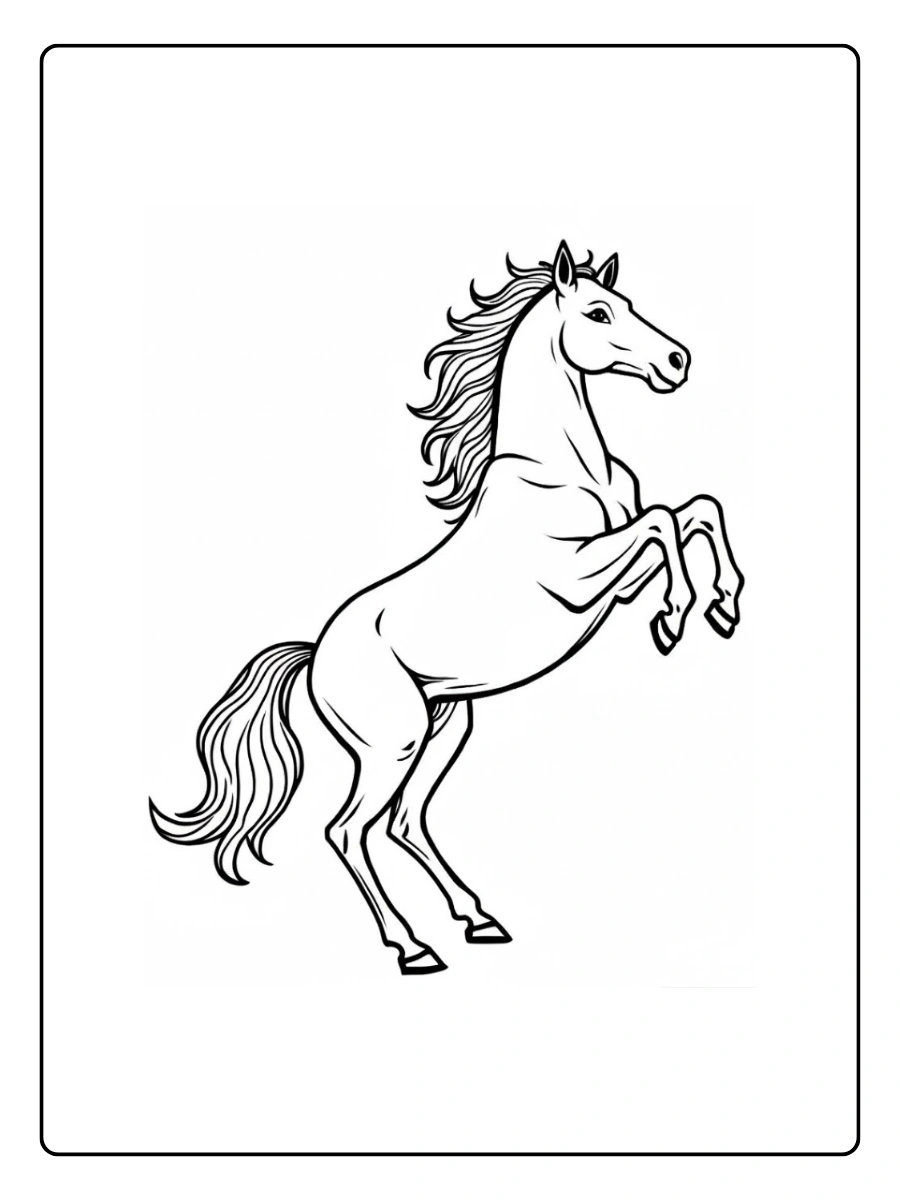 Dessin cheval à colorier