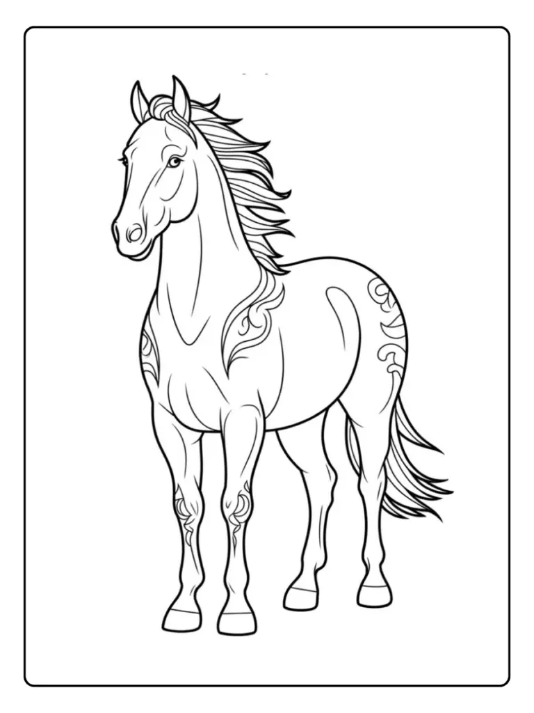 Dessin cheval pour maternelle