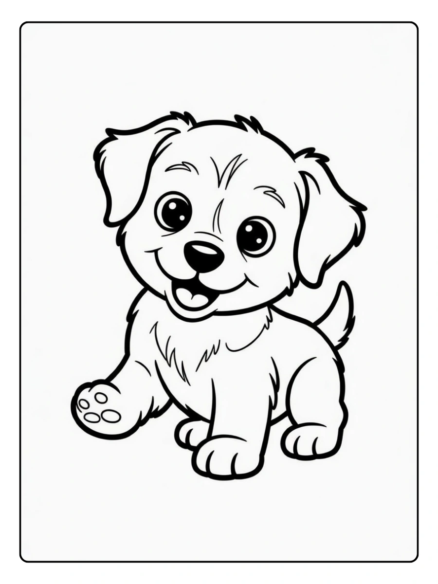 Dessin chien à colorier