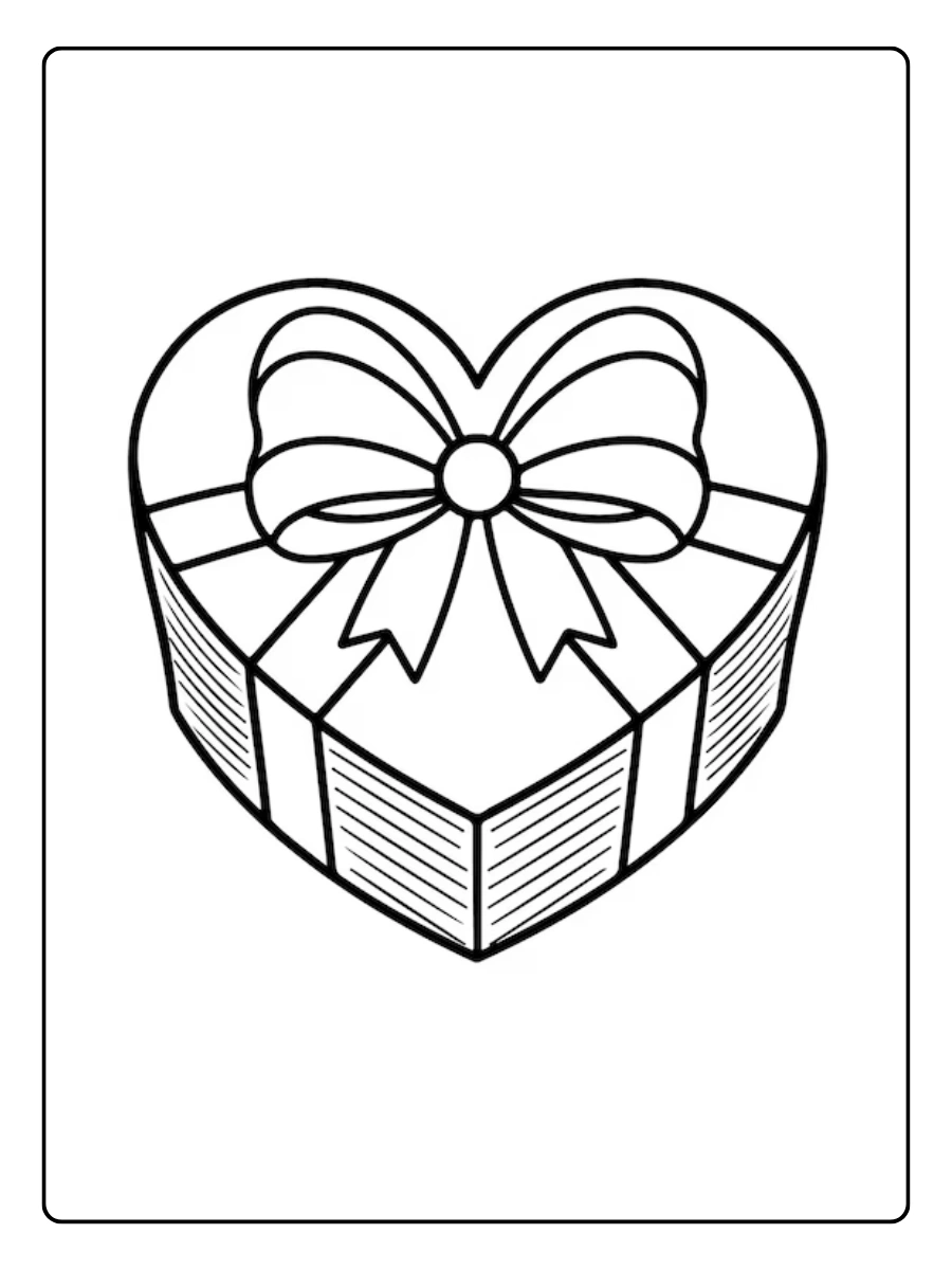 Dessin chocolat cœur Saint Valentin à colorier