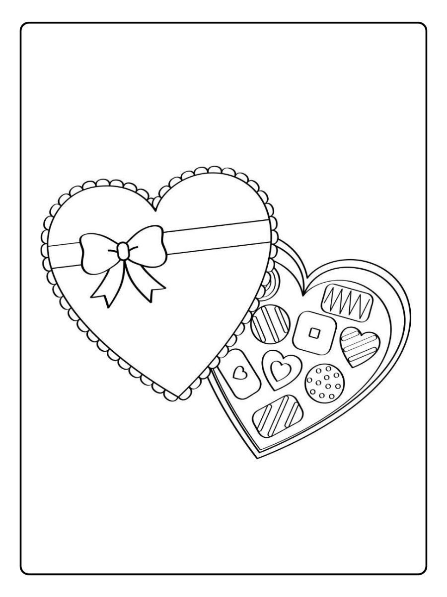 Dessin chocolat romantique Saint Valentin