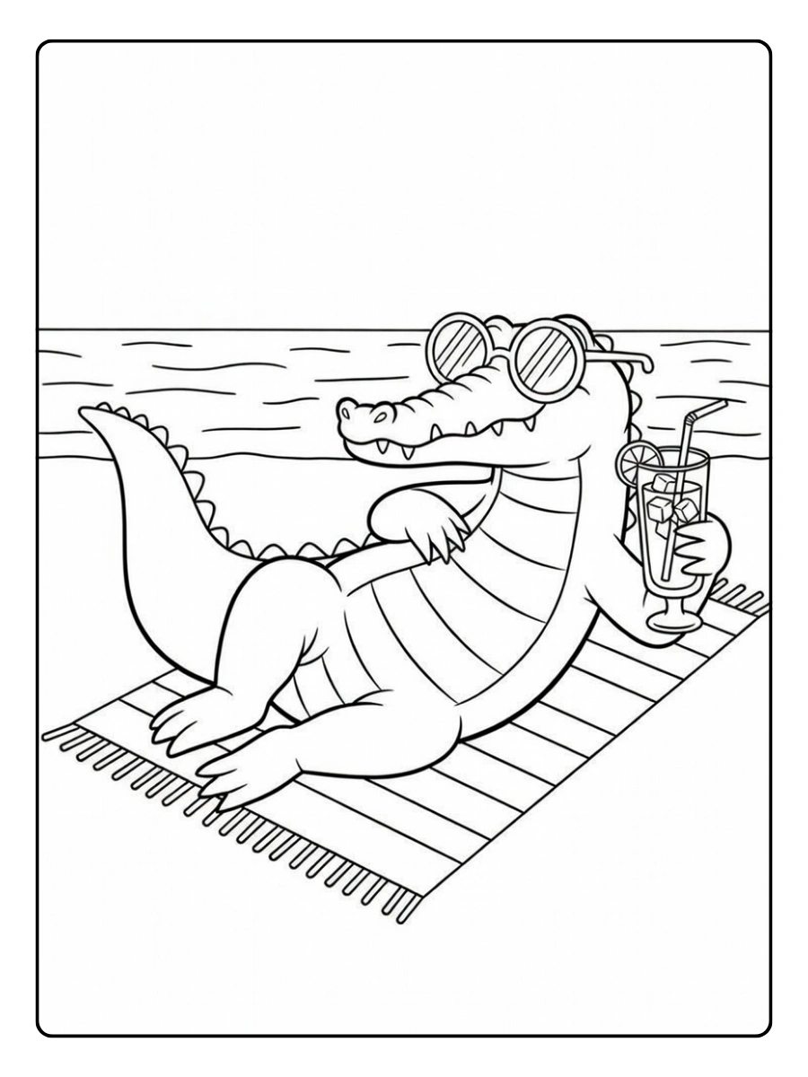 Dessin crocodile pour maternelle