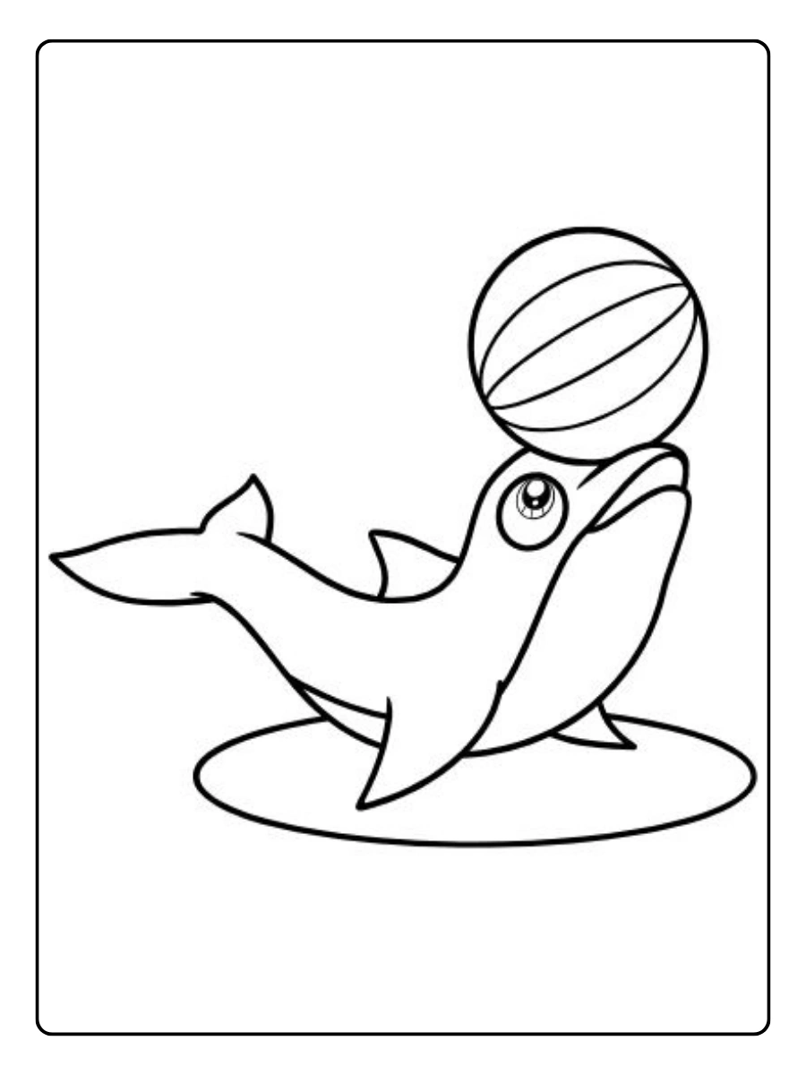 Dessin dauphin à colorier