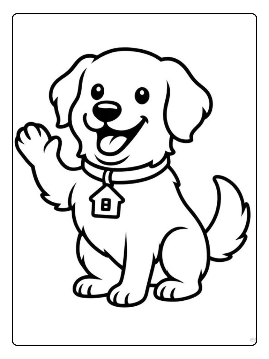 Dessin de chien à colorier