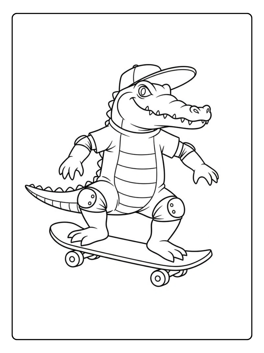 Dessin de crocodile à colorier