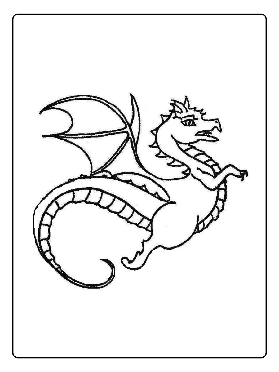 Dessin dragon à colorier pour enfants