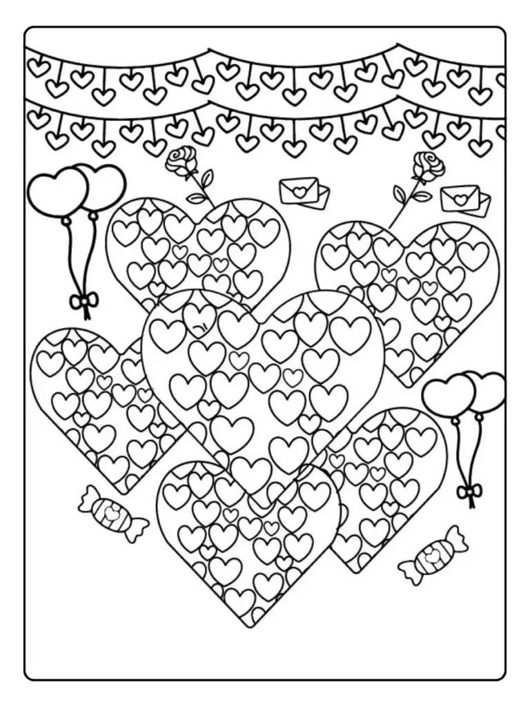 Dessin magique Saint Valentin à colorier