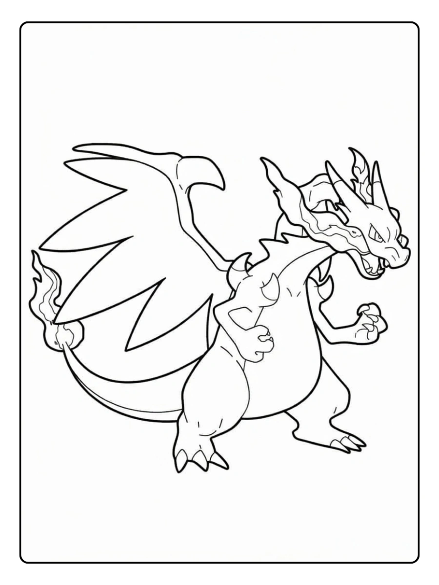 Dracaufeu dessin à colorier