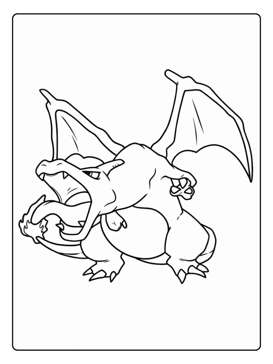 Dracaufeu mignon coloriage