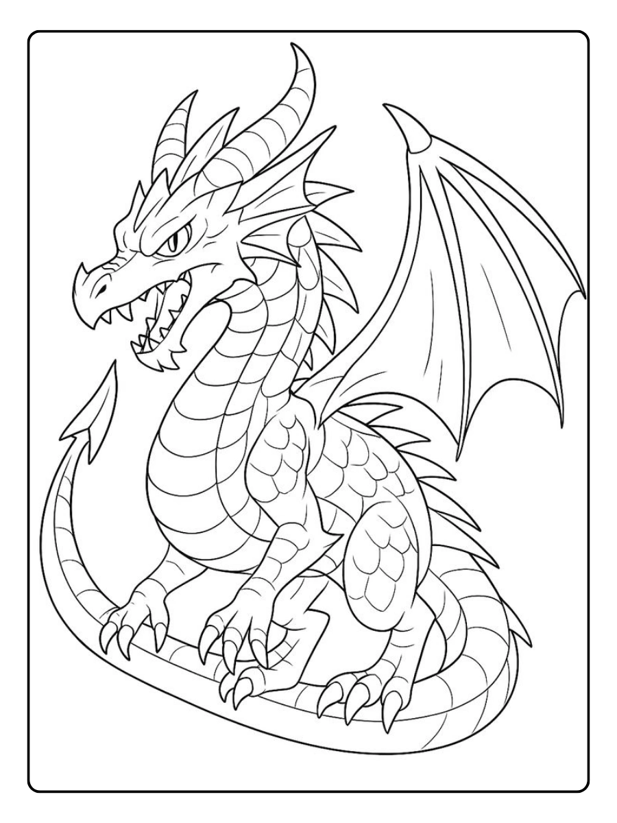 Dragon cracheur de feu coloriage