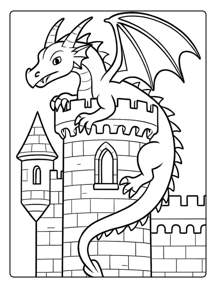 Dragon mignon coloriage
