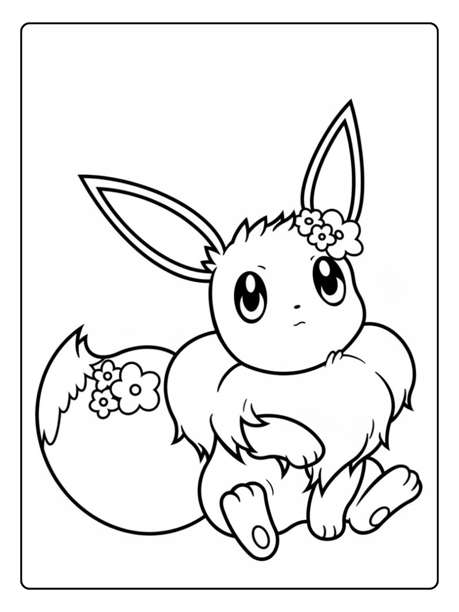 Évoli kawaii coloriage