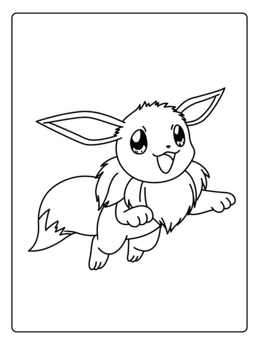 Évoli souriant coloriage